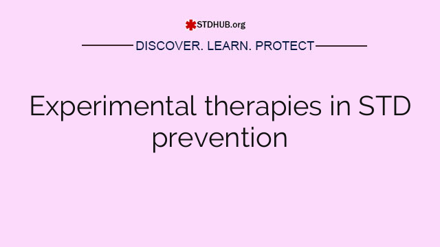 Experimental therapies in STD prevention